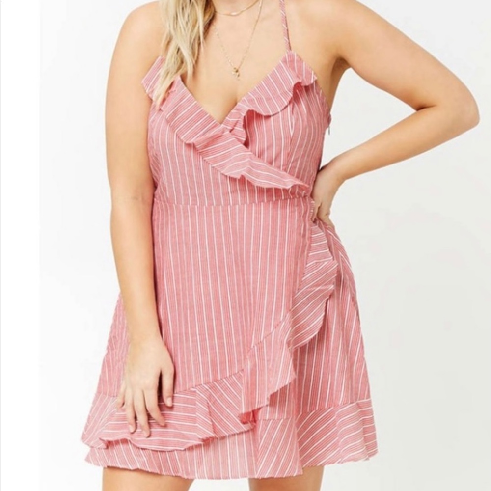 Forever 21 Striped Surplice Dress